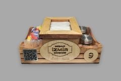 Cafe ve Restoran için Doğal Ahşap Menaj Takımı (Şekerlik, Peçetelik, Sosluk) - Model 2