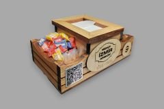 Cafe ve Restoran için Doğal Ahşap Menaj Takımı (Şekerlik, Peçetelik, Sosluk) - Model 2