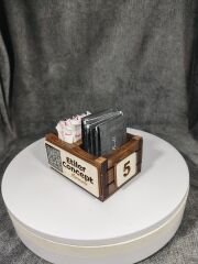 Cafe ve Restoran için Doğal Ahşap Menaj Takımı (Şekerlik, Peçetelik, Sosluk) - Model 2