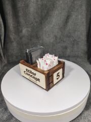 Cafe ve Restoran için Doğal Ahşap Menaj Takımı (Şekerlik, Peçetelik, Sosluk) - Model 2