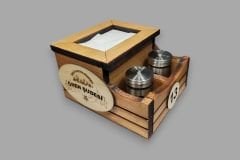 Cafe ve Restoran için Doğal Ahşap Menaj Takımı (Şekerlik, Peçetelik, Sosluk) - Model 1