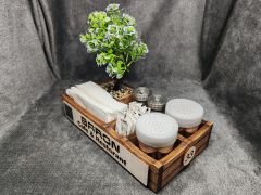 Cafe ve Restoran için Doğal Ahşap Menaj Takımı (Şekerlik, Peçetelik, Sosluk) - Model 8