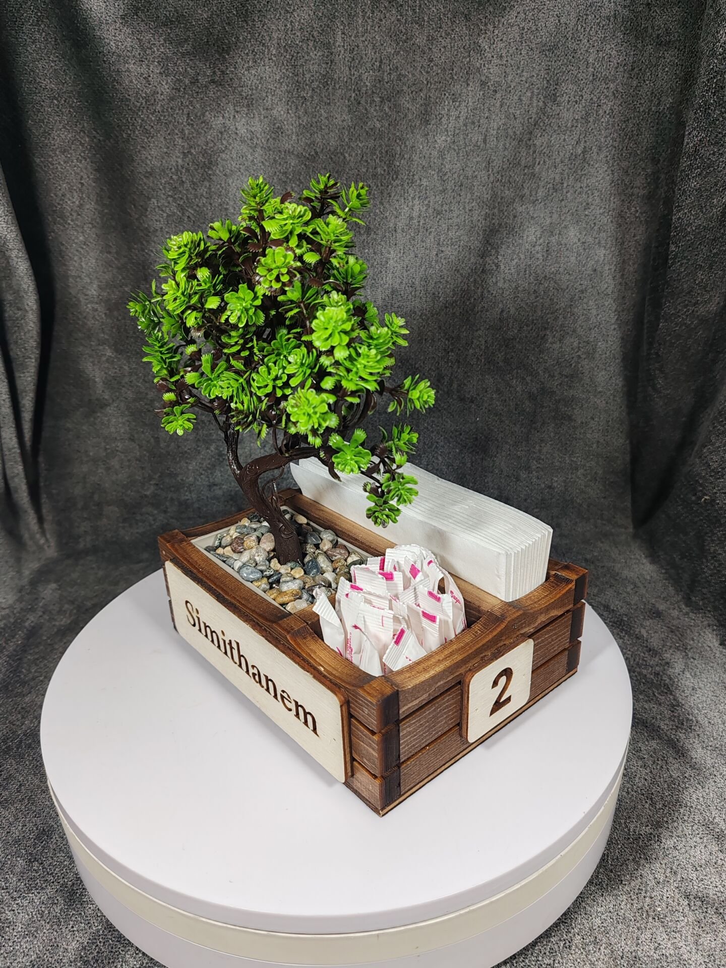 Cafe ve Restoran için Doğal Ahşap Menaj Takımı (Şekerlik, Peçetelik, Sosluk) - Model 7