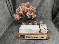 Cafe ve Restoran için Doğal Ahşap Menaj Takımı (Şekerlik, Peçetelik, Sosluk) - Model 6