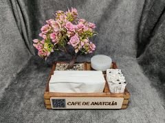 Cafe ve Restoran için Doğal Ahşap Menaj Takımı (Şekerlik, Peçetelik, Sosluk) - Model 6