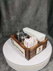 Cafe ve Restoran için Doğal Ahşap Menaj Takımı (Şekerlik, Peçetelik, Sosluk) - Model 6