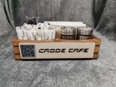 Cafe ve Restoran için Doğal Ahşap Menaj Takımı (Şekerlik, Peçetelik, Sosluk) - Model 5