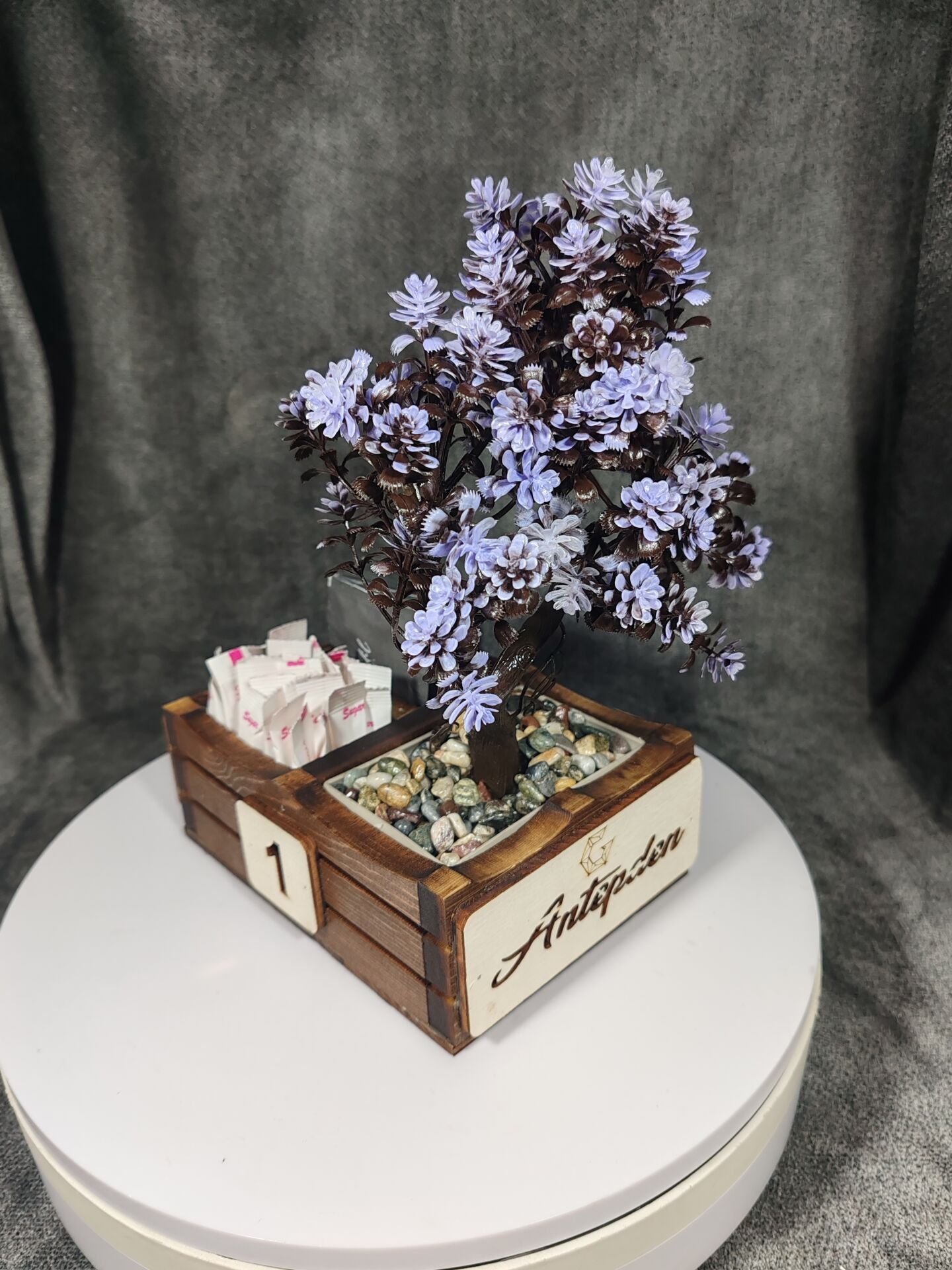 Cafe ve Restoran için Doğal Ahşap Menaj Takımı (Şekerlik, Peçetelik, Sosluk) - Model 5