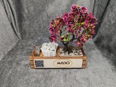 Cafe ve Restoran için Doğal Ahşap Menaj Takımı (Şekerlik, Peçetelik, Sosluk) - Model 4