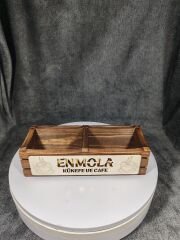 Cafe ve Restoran için Doğal Ahşap Menaj Takımı (Şekerlik, Peçetelik, Sosluk) - Model 3