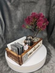 Cafe ve Restoran için Doğal Ahşap Menaj Takımı (Şekerlik, Peçetelik, Sosluk) - Model 11