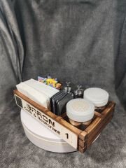 Cafe ve Restoran için Doğal Ahşap Menaj Takımı (Şekerlik, Peçetelik, Sosluk) - Model 12