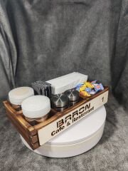 Cafe ve Restoran için Doğal Ahşap Menaj Takımı (Şekerlik, Peçetelik, Sosluk) - Model 12