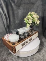 Cafe ve Restoran için Doğal Ahşap Menaj Takımı (Şekerlik, Peçetelik, Sosluk) - Model 13