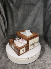 Cafe ve Restoran için Doğal Ahşap Menaj Takımı (Şekerlik, Peçetelik, Sosluk) - Model 14