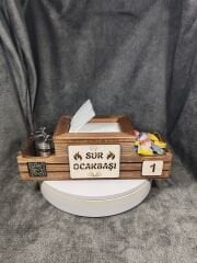 Cafe ve Restoran için Doğal Ahşap Menaj Takımı (Şekerlik, Peçetelik, Sosluk) - Model 15