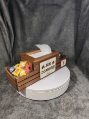 Cafe ve Restoran için Doğal Ahşap Menaj Takımı (Şekerlik, Peçetelik, Sosluk) - Model 15