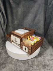 Cafe ve Restoran için Doğal Ahşap Menaj Takımı (Şekerlik, Peçetelik, Sosluk) - Model 16