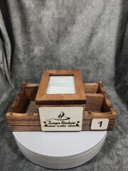 Cafe ve Restoran için Doğal Ahşap Menaj Takımı (Şekerlik, Peçetelik, Sosluk) - Model 16