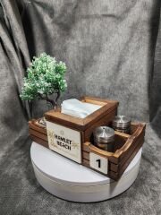 Cafe ve Restoran için Doğal Ahşap Menaj Takımı (Şekerlik, Peçetelik, Sosluk) - Model 17