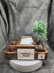 Cafe ve Restoran için Doğal Ahşap Menaj Takımı (Şekerlik, Peçetelik, Sosluk) - Model 17