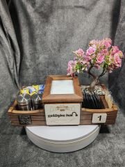 Cafe ve Restoran için Doğal Ahşap Menaj Takımı (Şekerlik, Peçetelik, Sosluk) - Model 19