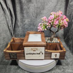 Cafe ve Restoran için Doğal Ahşap Menaj Takımı (Şekerlik, Peçetelik, Sosluk) - Model 19