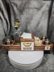 Cafe ve Restoran için Doğal Ahşap Menaj Takımı (Şekerlik, Peçetelik, Sosluk) - Model 20