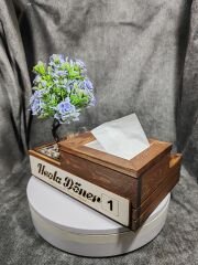 Cafe ve Restoran için Doğal Ahşap Menaj Takımı (Şekerlik, Peçetelik, Sosluk) - Model 23