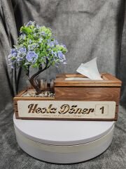 Cafe ve Restoran için Doğal Ahşap Menaj Takımı (Şekerlik, Peçetelik, Sosluk) - Model 23