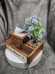 Cafe ve Restoran için Doğal Ahşap Menaj Takımı (Şekerlik, Peçetelik, Sosluk) - Model 23