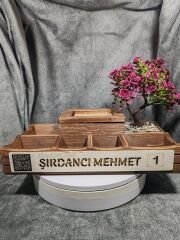 Cafe ve Restoran için Doğal Ahşap Menaj Takımı (Şekerlik, Peçetelik, Sosluk) - Model 25