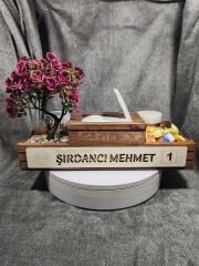 Cafe ve Restoran için Doğal Ahşap Menaj Takımı (Şekerlik, Peçetelik, Sosluk) - Model 25